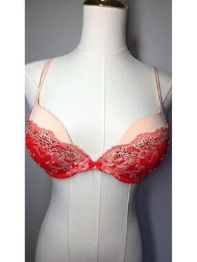 Victoria's Secret Very sexy Plunge padded rhinestone lace bra 34C